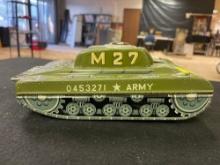 Vintage M27 Tin Toy Army Tank