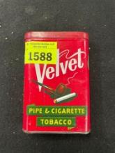 Vintage Tin of Velvet Pipe and Cigarette Tobacco