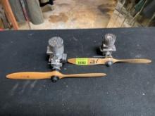 2 Model Airplane Engines, 1 Fox Eagle Engine, and 1 DeLong 30 Engine