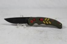 Boker Plus Model 0408 automatic with 3.25 inch blade. D2 steel with pocket clip. Appears as new in