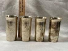 Four Vintage Sterling Silver Tumblers