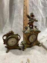 Two 1890s Cast Metal Clocks
