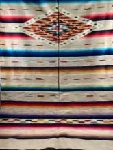 1930s-40s Rainbow Saltillo Textile