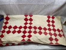 Vintage Large Red Square Quilt