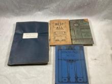 Assorted Antique Books With Travel Journal