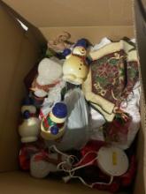 Large Box Of Christmas Decor With Misc.