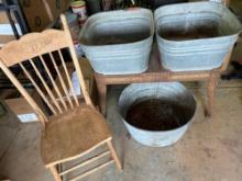Wash Tubs and Chair