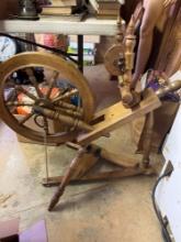 Vintage Wood Spinning Wheel