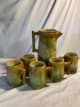 Antique McCoy Brushware Tankard and Mug Set