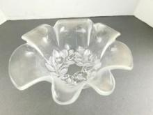 Bowl, Etched Roses, 7 1/2" Dia.