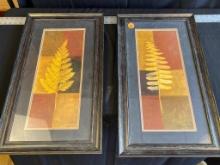 Pair of Framed Leaf Prints