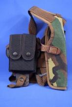 Uncle Mikes Camouflage Shoulder Holster With 2 Magazine Pouch.