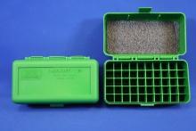 Two Green MTM Case Guard RM-50 Rifle Medium. Each Box Holds 50 Cartridges.