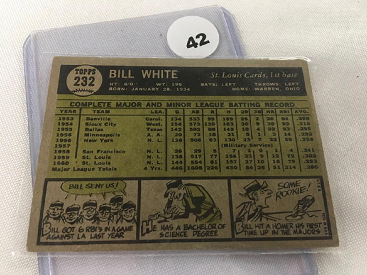 1961 Topps #232, Bill White