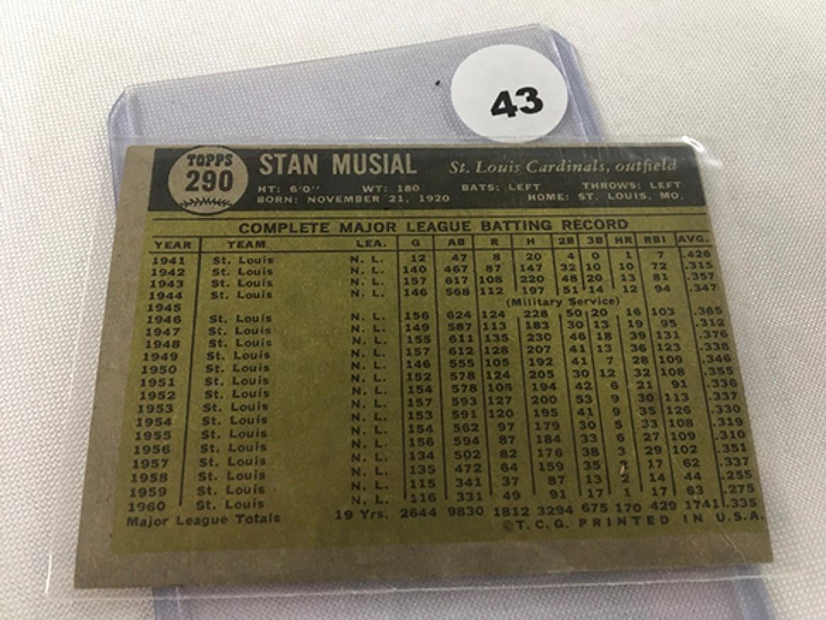 1961 Topps #290, Stan Musial