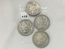 4 X $ 1881-S, 82-S, 83, 84-S Morgan Dollars