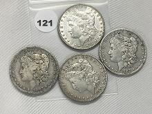 4 X $ 1881-O, 82-O, 84, 85-O Morgan Dollars
