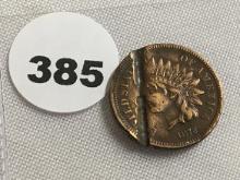1872 Indian Head cent Full Liberty, damaged