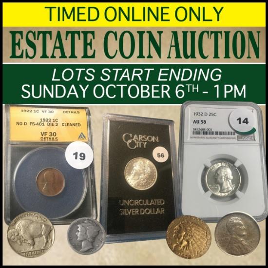 Timed Online Only Coin Auction - Oct 6th 2024