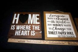 3 - Wooden Saying Signs
