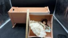 Sound Of Music Doll & Wooden Bassinet W/ Linens