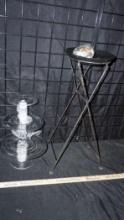 Plant Stand, Smooth Stones & 3-Tier Glass Stand