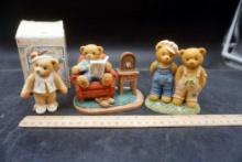 3 - Cherished Teddies Figurines & 1 Box