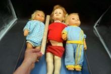 3 - Pull String Dolls (One Doll Is Missing String)