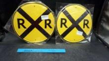 2 - Metal Railroad Crossing Signs