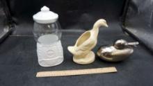 Duck Planter, Gumball Sculpture & Duck