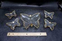 5 - Gold-Rimmed Butterfly Dishes
