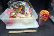 Plastic Container W/ Party Supplies & Color-Changing To-Go Hot Cups