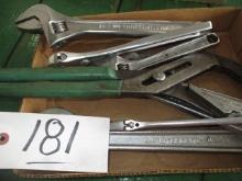 CRESCENT WRENCHES 6", 8", 10", 12" CHANNELLOCKS