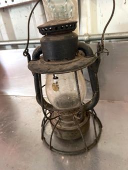 Lot of 3 Vintage Railroad Lanterns with Globes