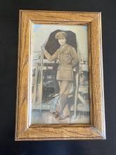 Framed WWII Hand-Colored U.S. Army Soldier Portrait Photo