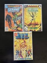 The Legion of Super-Heroes DC Comic #288. Firestorm the Nuclear Man DC Comic #5. Justice League of A