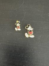 2 Mini-Mickey Mouse Charms One Has the Loop Broken Off, the Smaller One is Intact