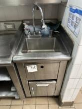 Stainless Steel Floor Model Hand Sink w/Faucet, Enclosed Cabinet Base