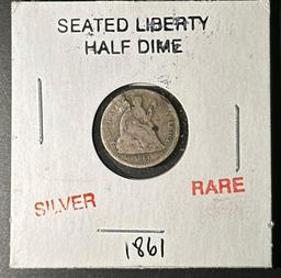 1861 Seated Liberty Half Dime