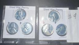 Steel War Penny 1943 and Old Wheat Cent 1957-1958