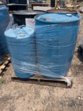 2-55 gallon barrels, 1-55 gallon plastic barrel,1-15 gallon plastic water tank
