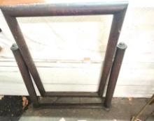 VERY LARGE ANTIQUE SWINGING OAK MIRROR FRAME - PICK UP ONLY