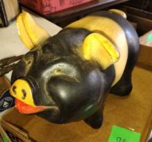 LARGE 15" x 10" VINTAGE POTTERY PIG BANK "AS IS" - PICK UP ONLY
