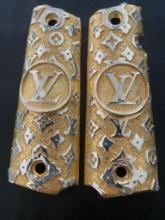 Custom 1911 Grips - Gold Plated - Louis Vuitton LV