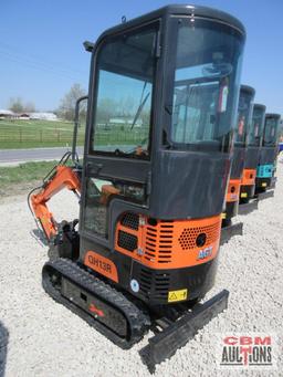 2024 AGROTK QH13R 1 Ton Mini Excavator With Enclosed Cab 420cc Gas Electric Start, 15" Bucket, 7"