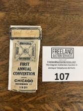 First Annual Convention CHICAGO November 17, 1921 Independent Pioneer Telephone badge