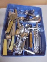 Large Group of Stainless Steel Flatware & Kitchen Items