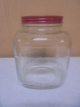 Large Vintage Glass Jar w/ Metal Lid