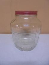 Vintage Glass Jar w/ Metal Lid