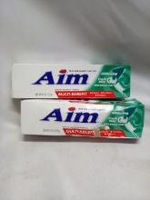 2 Tubes of AIM Whitening Fresh Mint Multi-benefit Tooth Paste